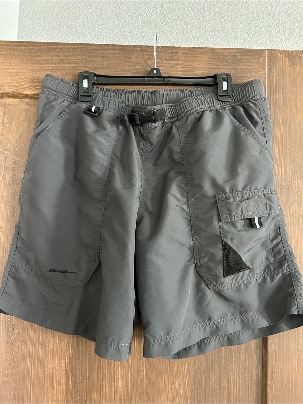 Eddie Bauer Gray Swim Trunks with Belt